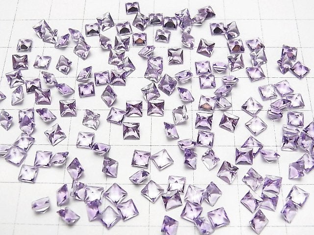 [Video] High Quality Pink Amethyst AAA Loose stone Princess Cut 4x4mm 10pcs