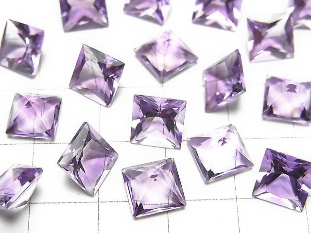 [Video]High Quality Amethyst AAA Loose stone Princess cut 8x8mm 3pcs