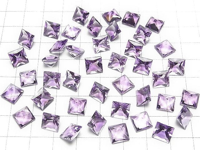 [Video]High Quality Amethyst AAA Loose stone Princess cut 8x8mm 3pcs