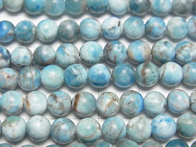 [Video] Madagascar Frost Blue Apatite AA+ Round 6mm 1strand beads (aprx.15inch/38cm)