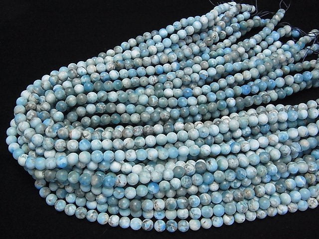 [Video] Madagascar Frost Blue Apatite AA+ Round 6mm 1strand beads (aprx.15inch/38cm)