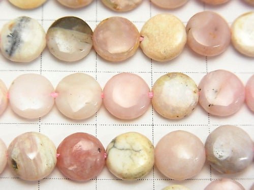 1strand $12.99! With Dendrite Pink Opal Coin 8x8x3mm 1strand beads (aprx.15inch / 38cm)