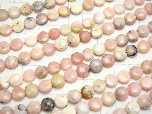 1strand $12.99! With Dendrite Pink Opal Coin 8x8x3mm 1strand beads (aprx.15inch / 38cm)