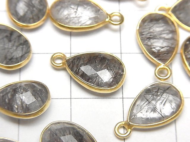 [Video]High Quality Tourmaline Quartz AAA- Bezel Setting Faceted Pear Shape 13x9mm 18KGP 2pcs