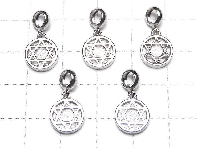 Meteorite Hexagram Coin Pendant 9x9x2mm Silver925