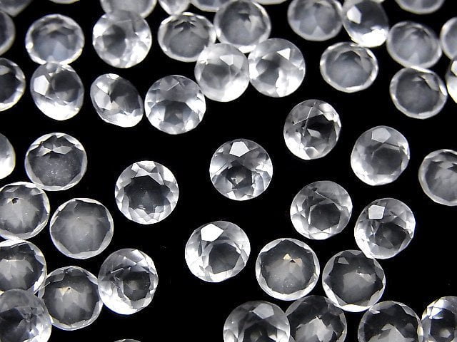 [Video]High Quality Milky Quartz AAA Loose stone Round Faceted 6x6mm 2pcs