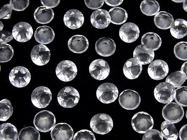 [Video]High Quality Milky Quartz AAA Loose stone Round Faceted 6x6mm 2pcs