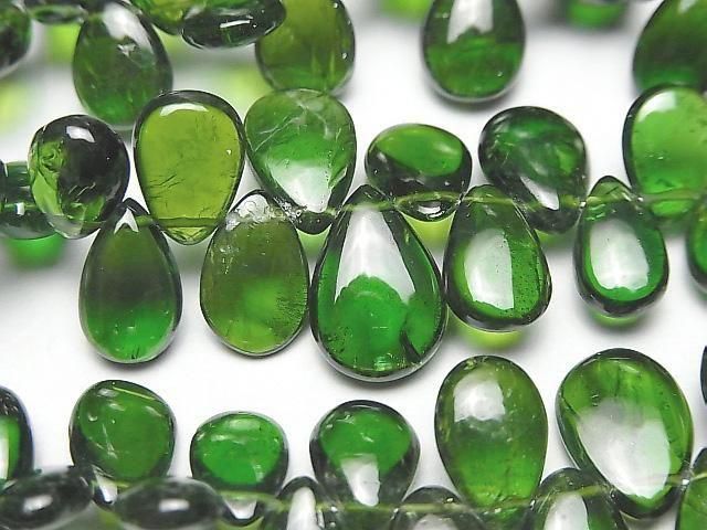 [Video] High Quality Chrome Diopside AAA - Pear Shape (Smooth) Half or 1 Strand Beads (approx. 7 inches/18 cm)