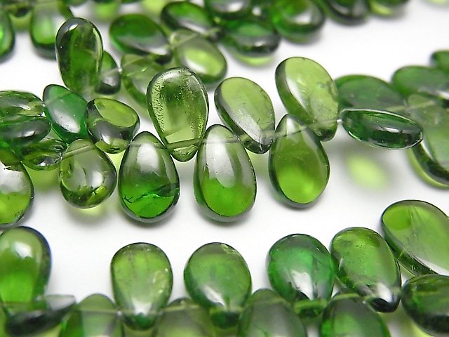 Diopside, Pear Shape Gemstone Beads