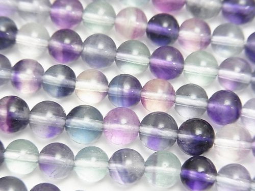 Mongolian multi-color Fluorite AAA- Round 6mm half or 1strand beads (aprx.15inch/38cm)