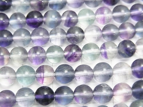 Mongolian multi-color Fluorite AAA- Round 6mm half or 1strand beads (aprx.15inch/38cm)