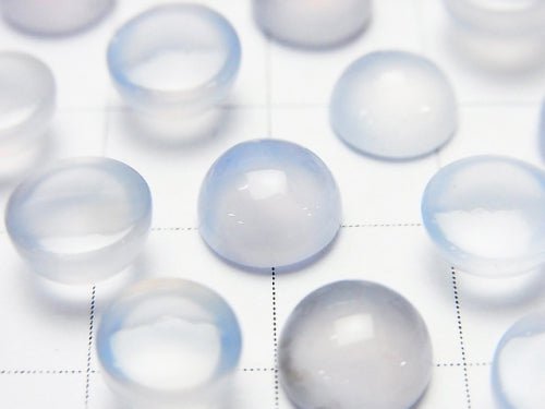 High Quality Blue Chalcedony AAA Round Cabochon 8 x 8 x 4 mm 5 pcs $9.79!