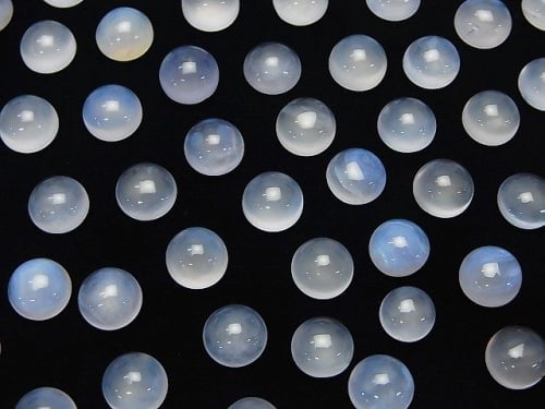 High Quality Blue Chalcedony AAA Round Cabochon 8 x 8 x 4 mm 5 pcs $9.79!