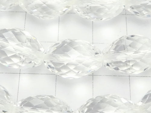 [Video] High Quality! Crystal AAA Faceted Rice 14 x 10 x 10 mm 1/4 or 1 strand beads (aprx.15 inch / 36 cm)