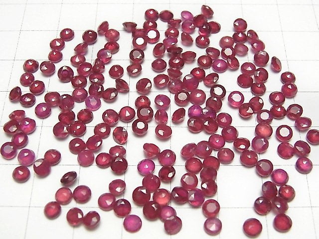 [Video] High Quality Ruby AAA- Loose stone Round Faceted 4x4mm 10pcs