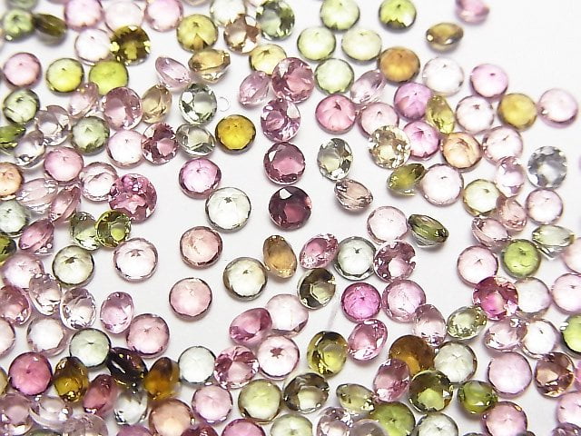 [Video]High Quality Multicolor Tourmaline AAA Loose Stone Round Faceted 3x3mm 10pcs