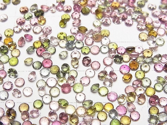 [Video]High Quality Multicolor Tourmaline AAA Loose Stone Round Faceted 3x3mm 10pcs