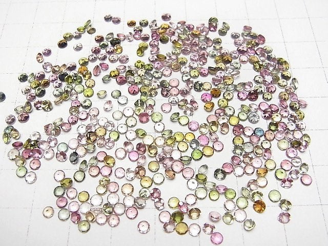 [Video]High Quality Multicolor Tourmaline AAA Loose Stone Round Faceted 3x3mm 10pcs