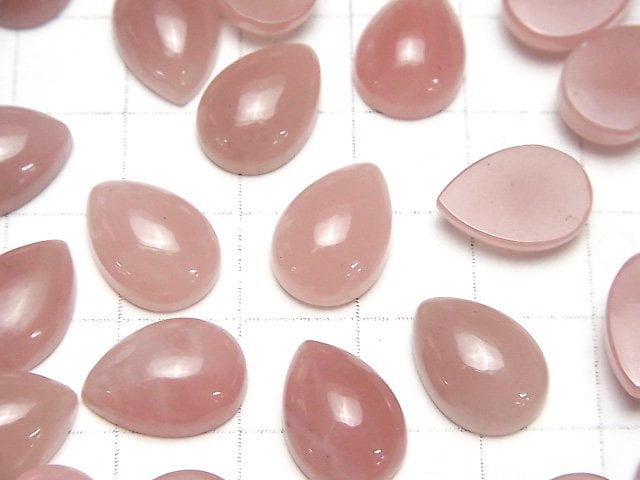 [Video]Guava Quartz AAA Pear shape Cabochon 14x10mm 2pcs