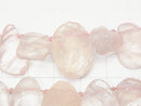 [Video] Madagascar Rose Quartz AAA Rough Rock Nugget Top Side Drilled Hole 1strand beads (aprx.15inch / 38cm)
