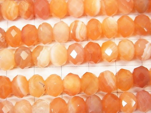 High Quality! Mix Carnelian Faceted Button Roundel 8 x 8 x 6 mm half or 1 strand beads (aprx. 15 inch / 37 cm)