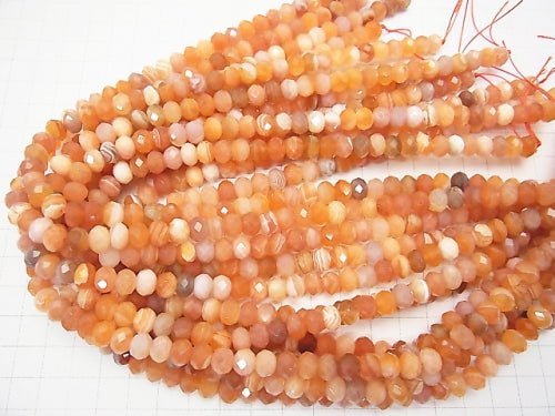 High Quality! Mix Carnelian Faceted Button Roundel 8 x 8 x 6 mm half or 1 strand beads (aprx. 15 inch / 37 cm)