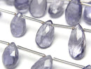 [Video] High Quality Iolite AA++ Pear Shape Faceted Briolette [Light Color] 1 Strand Beads (approx. 6 inches/15 cm)