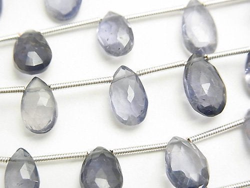 Faceted Briolette, Iolite, Pear Shape Gemstone Beads