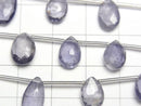 [Video] High Quality Iolite AA++ Pear Shape Faceted Briolette [Light Color] 1 Strand Beads (approx. 6 inches/15 cm)