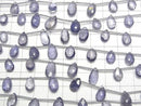 [Video] High Quality Iolite AA++ Pear Shape Faceted Briolette [Light Color] 1 Strand Beads (approx. 6 inches/15 cm)