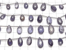 [Video]High Quality Iolite AA++ Pear shape Faceted Briolette 1strand beads (aprx.6inch/15cm)
