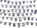 [Video]High Quality Iolite AA++ Pear shape Faceted Briolette 1strand beads (aprx.6inch/15cm)