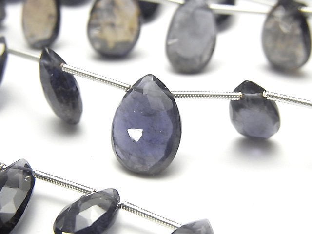 Faceted Briolette, Iolite, Pear Shape Gemstone Beads