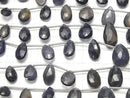 [Video] 1strand $29.99! High Quality Iolite AA ++ Pear shape Faceted Briolette [Dark Color] 1strand beads (aprx.6inch / 15cm)