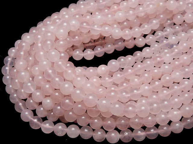 [Video] Madagascar Rose Quartz AA ++ Round 8mm 1strand beads (aprx.15inch / 37cm)