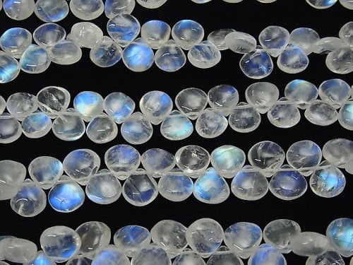 [Video] High Quality Rainbow Moonstone AAA Chestnut (Smooth) half or 1strand beads (aprx.7inch / 18cm)