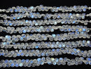 [Video] High Quality Rainbow Moonstone AAA Chestnut (Smooth) half or 1strand beads (aprx.7inch / 18cm)