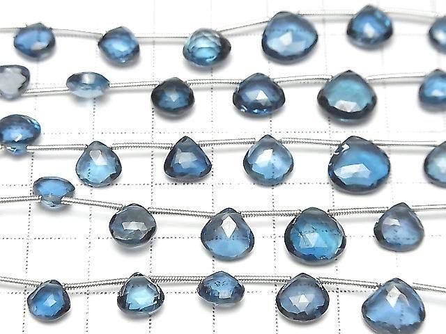 [Video] High Quality London Blue Topaz AAA Chestnut Faceted Briolette half or 1 strand (10pcs)