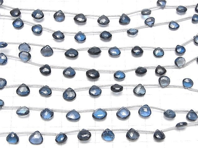 [Video] High Quality London Blue Topaz AAA Chestnut Faceted Briolette 1strand beads (aprx.6inch / 15 cm)