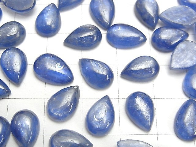 [Video]High quality Kyanite AAA Pear shape Cabochon 12x8mm 2pcs