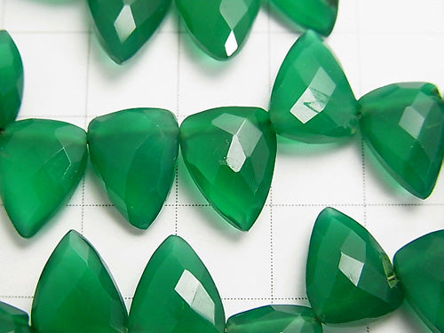 High Quality Green Onyx AAA Transformation Faceted Pear Shape [Dark Color] half or 1strand beads (aprx.7inch / 18 cm)