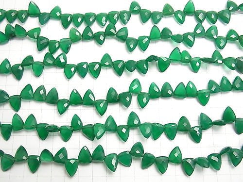 High Quality Green Onyx AAA Transformation Faceted Pear Shape [Dark Color] half or 1strand beads (aprx.7inch / 18 cm)