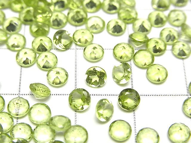 [Video]High Quality Peridot AAA Loose stone Round Faceted 4x4mm 10pcs