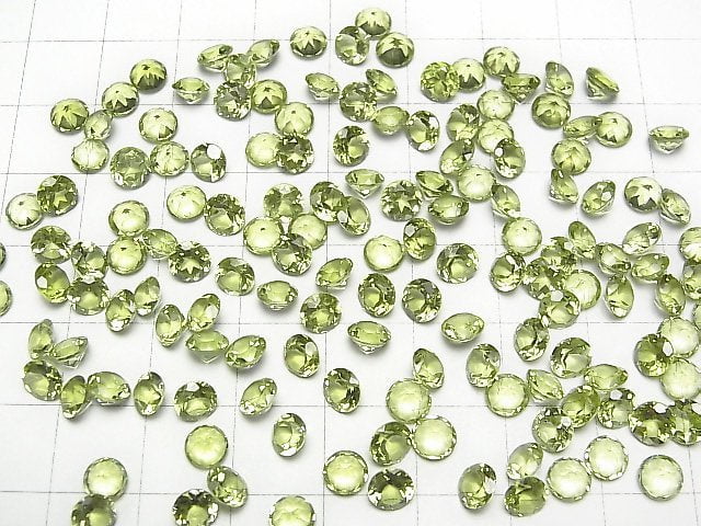 [Video]High Quality Peridot AAA Loose stone Round Faceted 5x5mm 5pcs