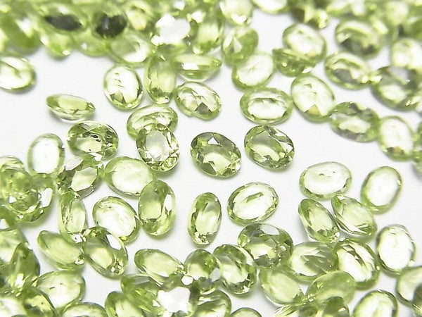 Oval, Peridot, Undrilled Gemstone Beads