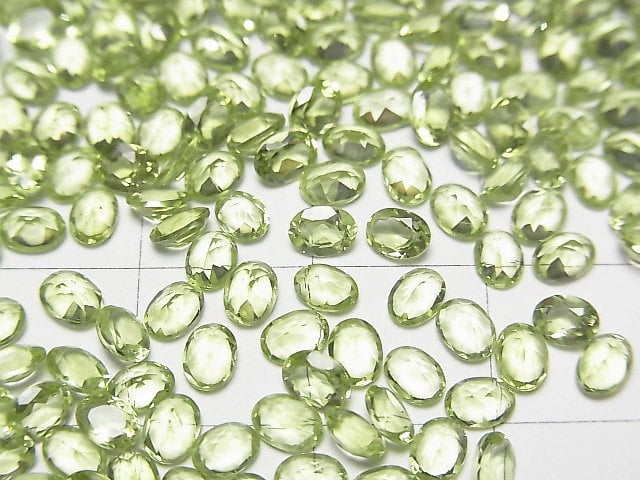 [Video] High Quality Peridot AAA Undrilled Oval Faceted 4x3x2mm 10pcs