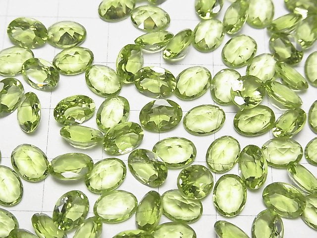 [Video]High Quality Peridot AAA Loose stone Oval Faceted 8x6mm 3pcs