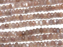 [Video]High Quality Brown Moonstone AAA Faceted Button Rondelle 1strand beads (aprx.13inch/31cm)