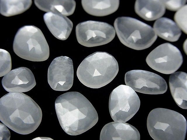 [Video]High Quality White Moonstone AAA Loose stone Freeform Single Sided Rose Cut 5pcs