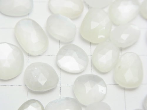 [Video] High Quality White Moonstone AAA Undrilled Free Form Single Sided Rose Cut 5pcs $7.79-!